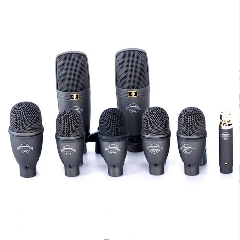 Superlux DRKF5H3 drum microphone kit,8 microphone kits for stage performances,studio and percussion