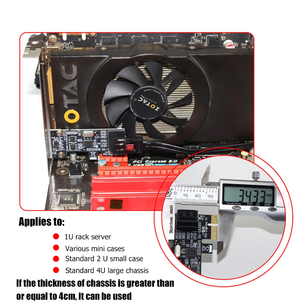 Imagem -05 - Portas Sata Iii Pcie Placa de Expansão Sata 3.0 para Pci-e 1x Controlador Cartão Pci Express Adaptador Conversor com Suporte Novo Sa3001