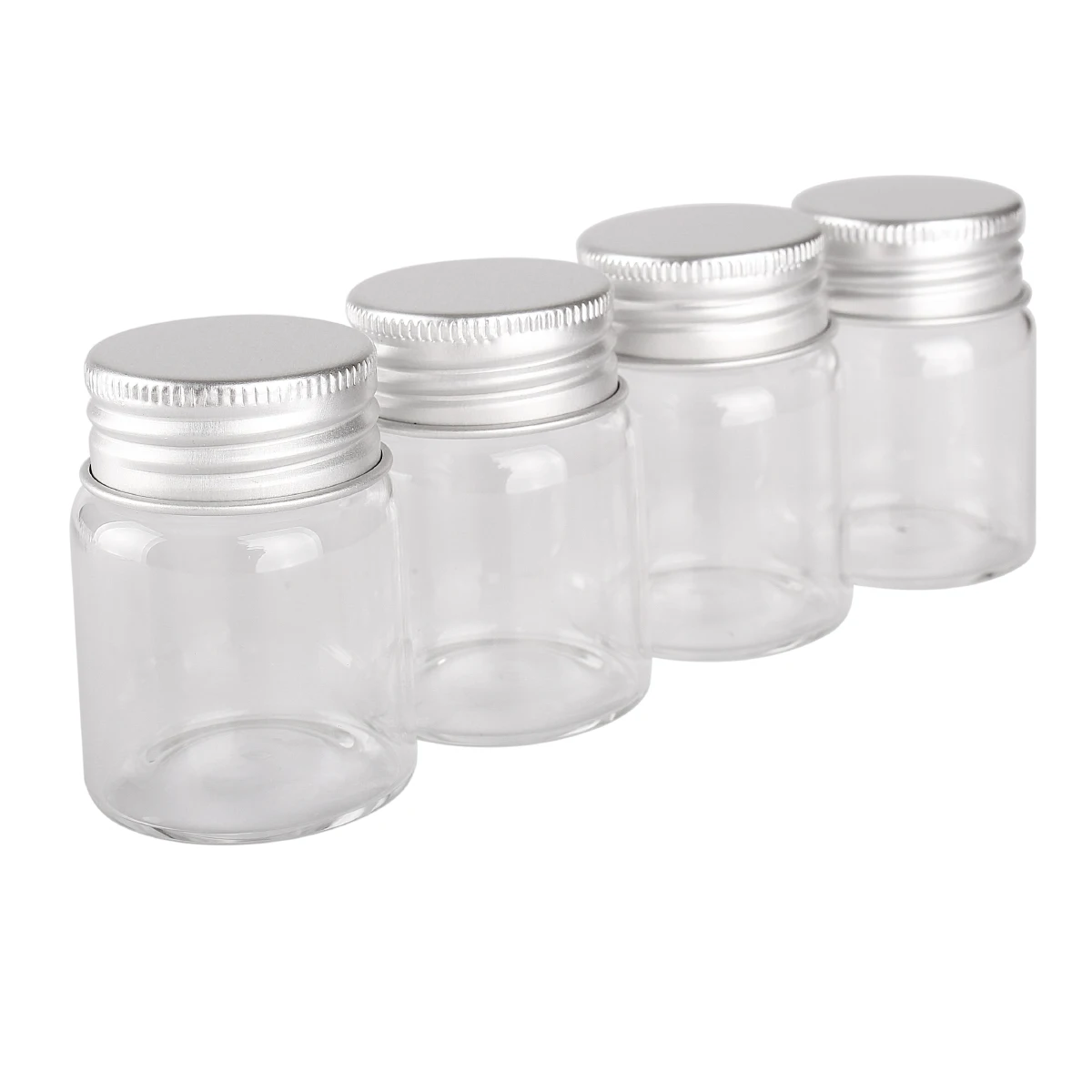 3pcs 30ml 37*50mm Candy bottles Glass Bottles with Aluminum Lids Spice Jars Storage Bottles Pill Container Glass vessels