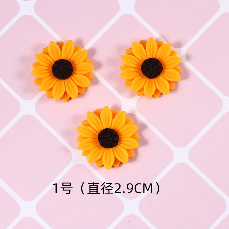 20pcs/lot Resin Daisy Sunflower Resin Cabochon Pendants Charms No Hole DIY Earring Necklace For Jewelry Making Accessories