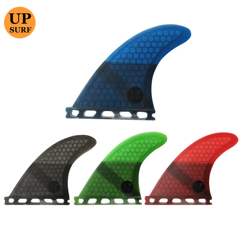 Single Tabs Fins S Green Black Red Blue Tri fin set Honeycomb Fibreglass surf fins surfboard fin upsurf logo