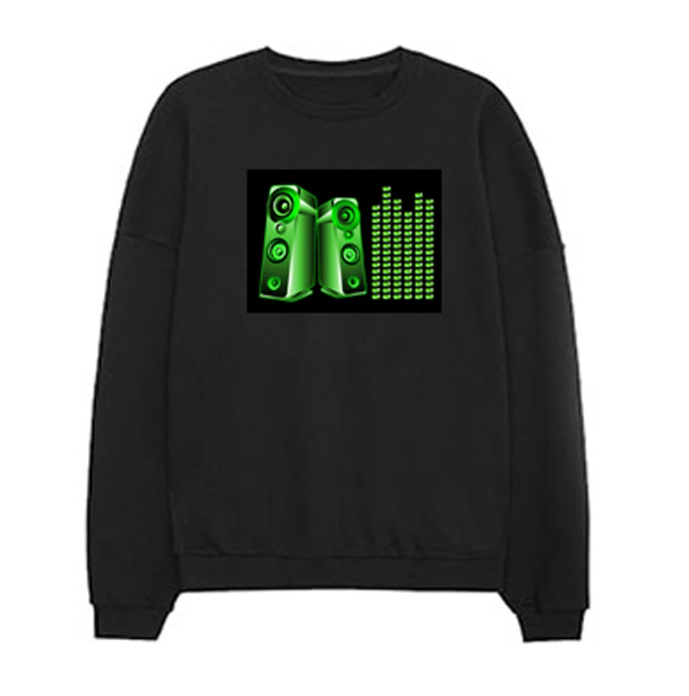 Colorful Trend Tide Brand Ins Loose Sweater Men's  Long-sleeved Original Shirt Led T-shirt Sound Active Equalizer Shirt