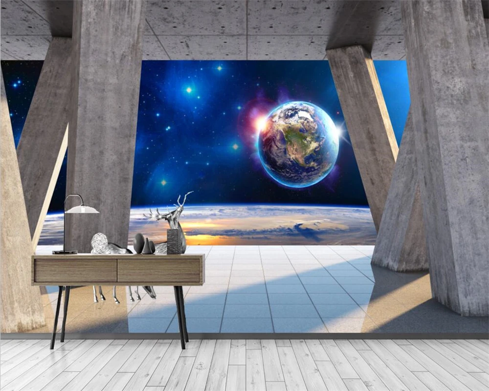 

Beibehang на заказ современные новые скандинавские минималистичные абстрактные каменные столбы звездная земля пейзаж фон обои papier peint