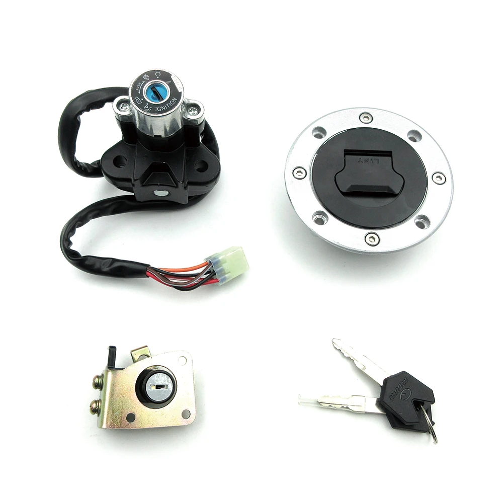 Motorcycle Ignition Switch Assembly Fuel Tank Cover Lock Keys Gas Cap Engine Hook Locking Key For Suzuki GSXR600 GSXR750 TL1000R