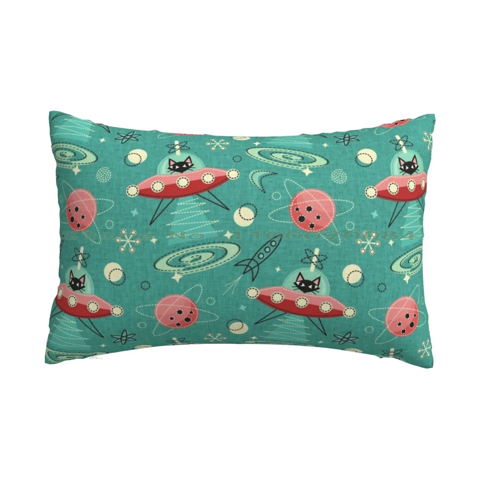 My Kitty Drives A Ufo / Atomic Space Cat ?studioxtine Pillow Case 20x30 50*75 Sofa Bedroom Ocean Sea Blue Skull Funny Water