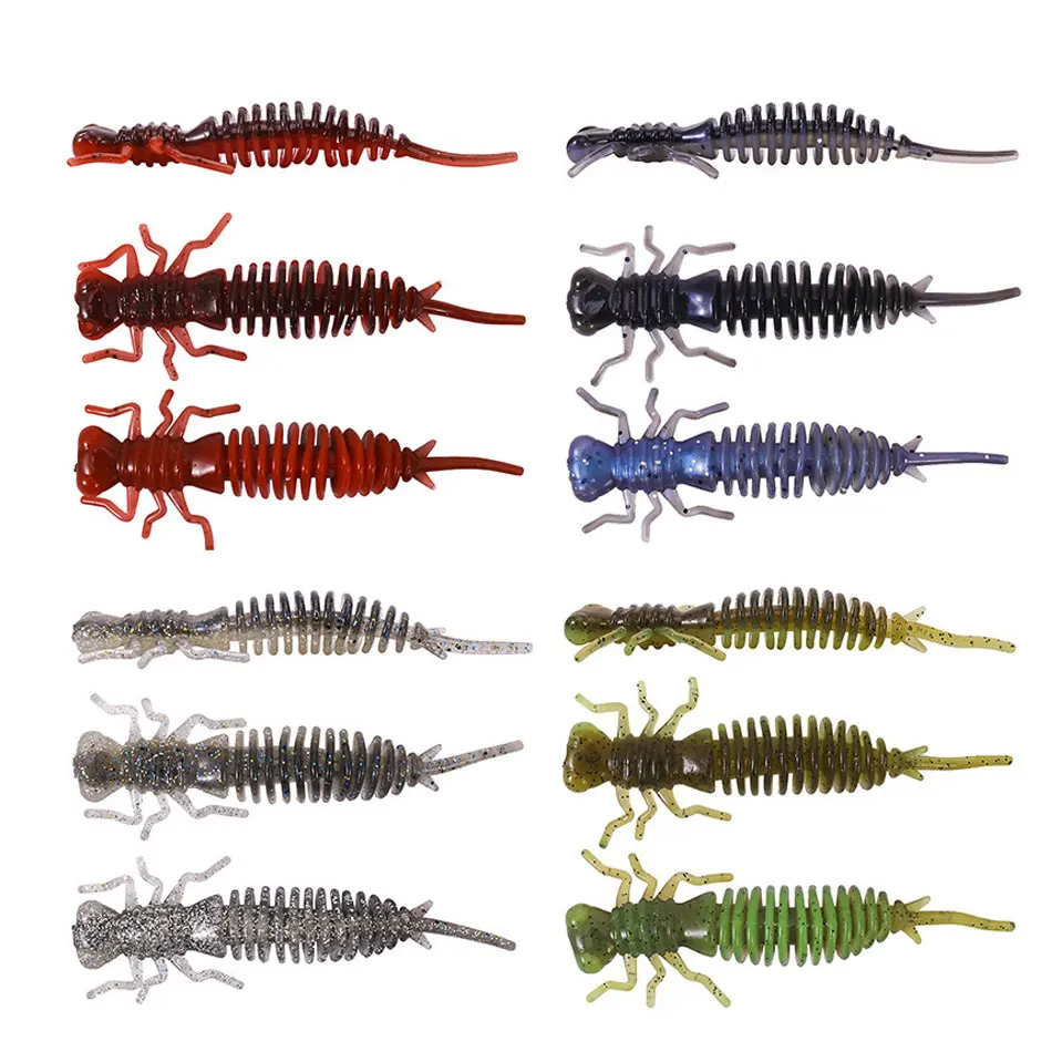 

JYJ New Soft Bait Larva 55mm 75mm 100mm Soft Lure Worm Leurre Peche Jigging Lure Fishing Tackle Soft Lure For Fishing