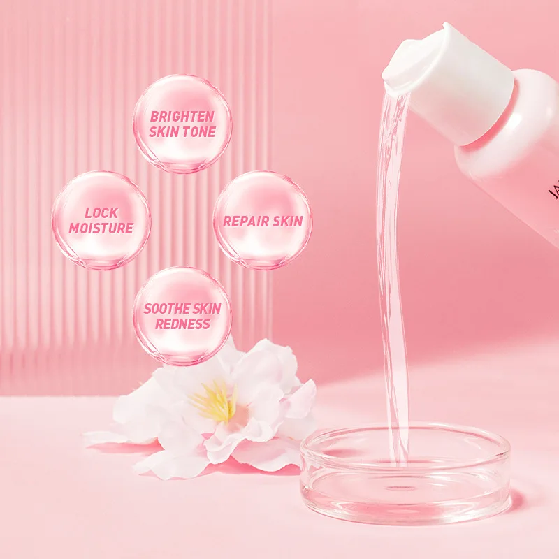 3 pezzi Sakura Set per la cura della pelle acido ialuronico Toner idratante detergente per il controllo dell'olio lozione nutriente emulsione levigante cura del viso