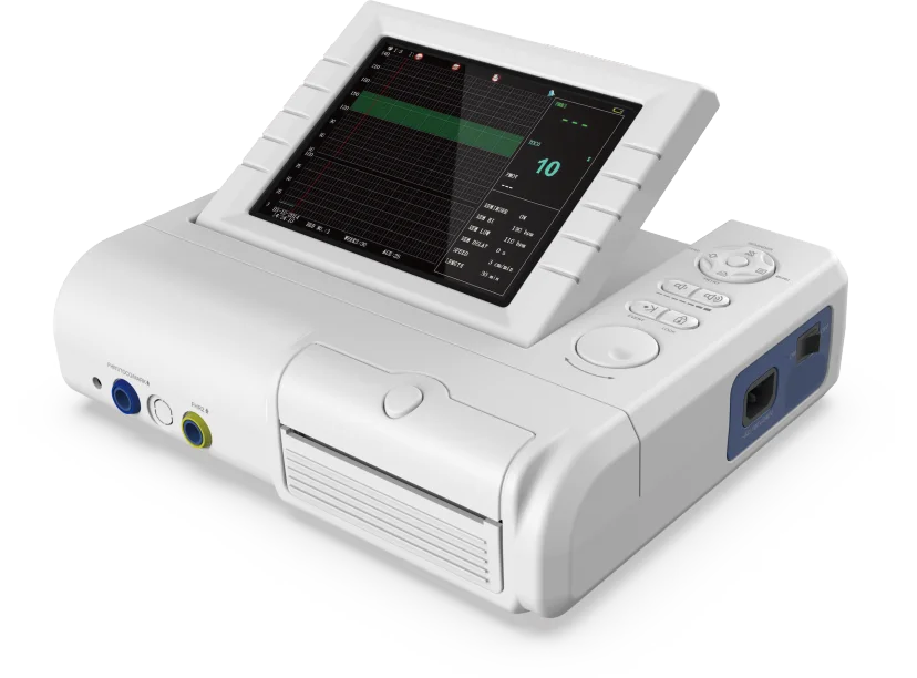 Contec Fetal Monitor CMS800G Color DisplayTwins Probe Real-time Printing Acquire Abnormal FHR,TOCO,FMOV 3 in 1Transducers Alarm