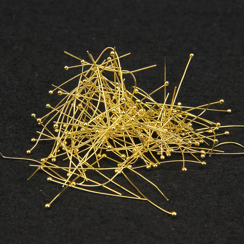 200pcs 16 20 25 30 35 40mm Head Pins Gold/Silver//Rhodium/Bronze Head Ball Pins For Jewelry Findings Making DIY Needles