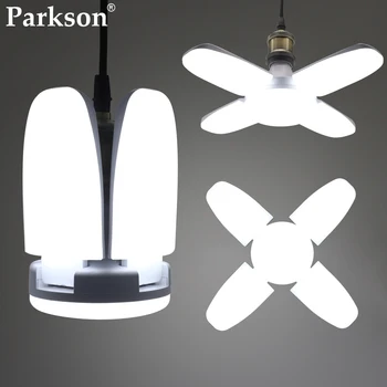 LED 전구 E27 45W 60W 220W LED 램프 Foldable 팬 블레이드 전구 각도 조정 가능한 슈퍼 밝은 Ampoule Lampada Led 실내 홈 