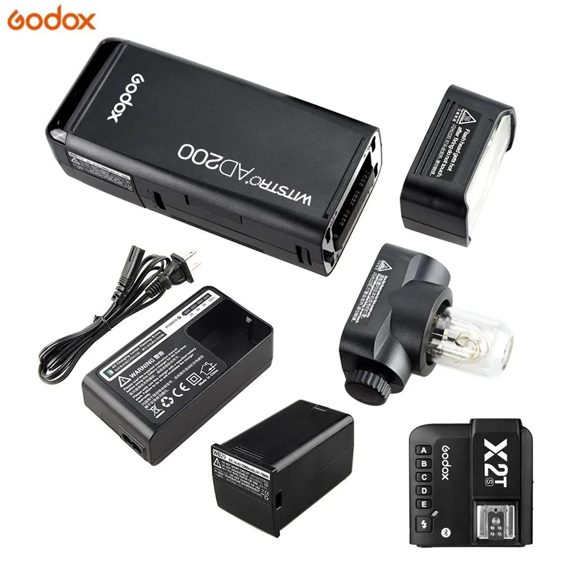 

GODOX AD200 TTL 2.4G HSS 1/8000s Pocket Flash Speedite Light Double Head 200Ws with X1T/X2T/XPRO Transmitter Flashlight