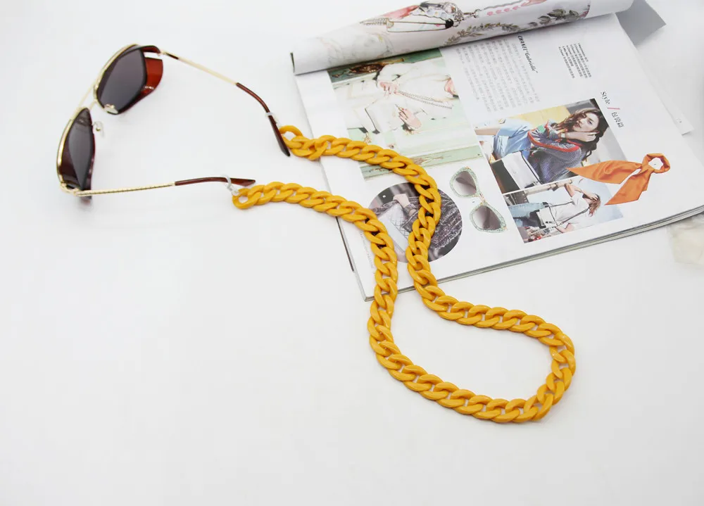 FishSheep Fashion Acrylic Glasses Chain Reading Glasses Cord Hanging Neck Chains Straps Rope Resin Sunglasses Largands Strap