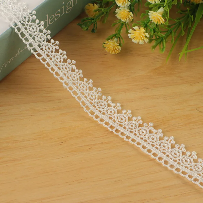 5Yards White Embroidered Lace Trim Ribbons Fabric DIY Handmade Craft Clothes Sewing Accessories Supplies