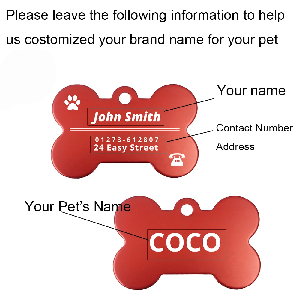 Personalized ID Dog Tag Custom Cat Tags for Small Large Dogs Engraved Name Pet Products ID Tag for Dog Accessories