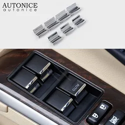 7pcs Window Lift Button Sequins Trim Fit for Toyota Prado Camry Corolla RAV4 Highlander Auris Sienna 4runner Tundra Land Cruiser
