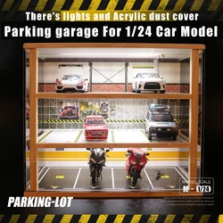 1:24 Car Garage Model  Solid Wood  Simulation Car Parking Space Model Collection Storage Decoration Parking Lot