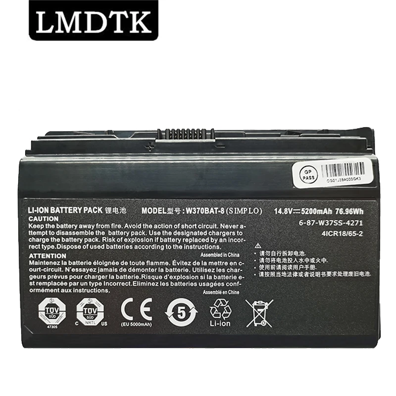 

LMDTK NEW LAPTOP BATTERY FOR Hasee W370BAT-8 K590S K650C K750S K760E Schenker XMG A522 A722 Sager NP6350 NP6370 Clevo W350ET