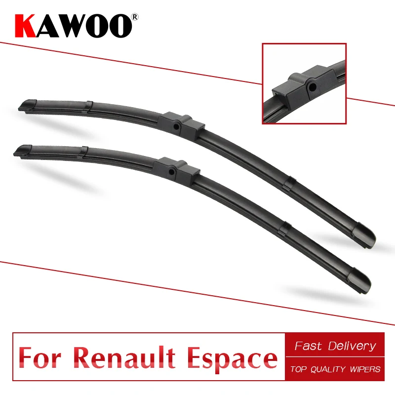 

KAWOO For Renault Espace 4 5 Fit Push Button Arm/Side Pin Arm Auto Rubber Windcreen Wipers Blade Model Year From 2003 To 2018