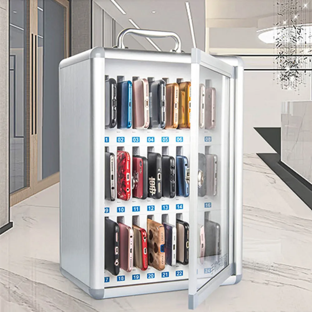 Mobiele Telefoon Kluis Met Slot Aluminium Abs Draagbare School Army Vergadering Opbergkast Toolbox Kantoor Koffer