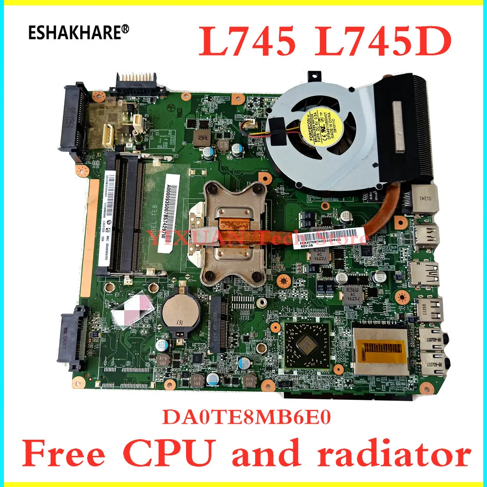 

DA0TE6MB6G0 DA0TE8MB6E0 For Toshiba Satellite L745 L745D laptop motherboard Free CPU and radiator DDR3 100% test work