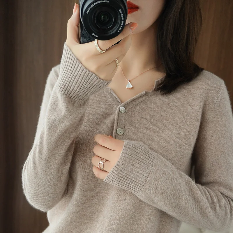 2020 Autumn and Winter New Cashmere Sweater Woman Sweaters V-neck Sweater Loose sweater Ladies pullover Sweater Women Sweater