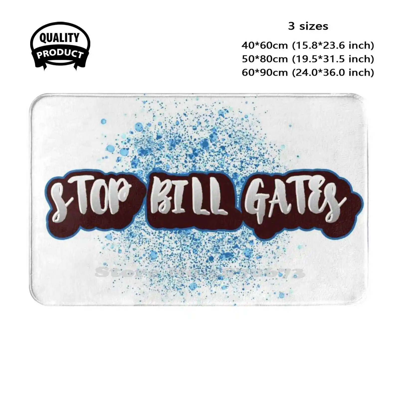 Stop Bill Gates Anti Bill Gates Design Soft Cushion Home Carpet Door Mat Car Rug Radiation Stop 5G Cancer Anti 5G Planet Earth