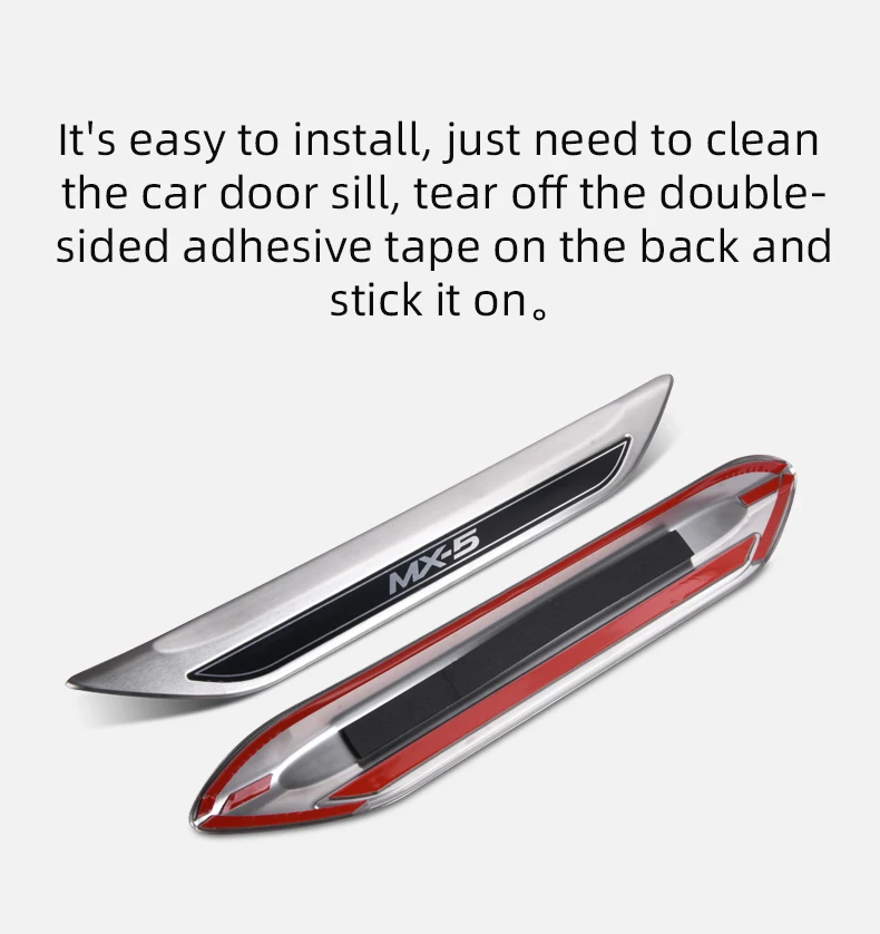 Edelstahl-Türschwellenschutz, Pedal-Abschleifplattenabdeckung, Zierleisten, Zubehör, Auto-Schwellenabdeckung für Mazda MX-5 RF ND MX5 – Detail 8