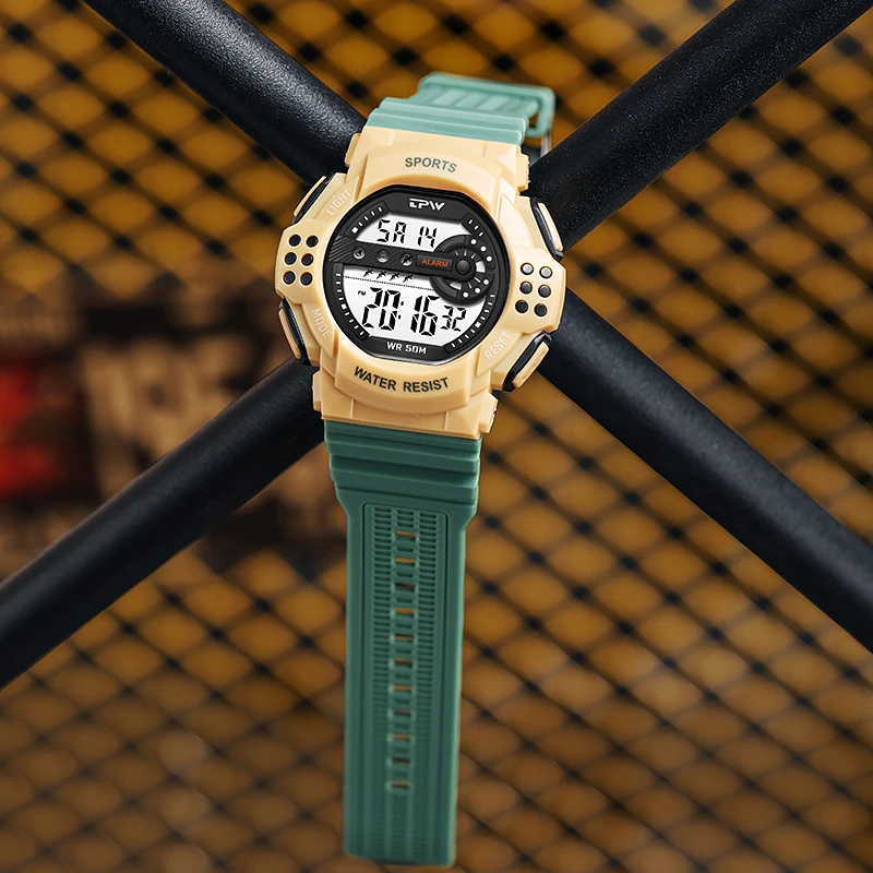 Simple Tactical Watch 5ATM Water Resistant 51mm Large Dial Fashionable Sport Style