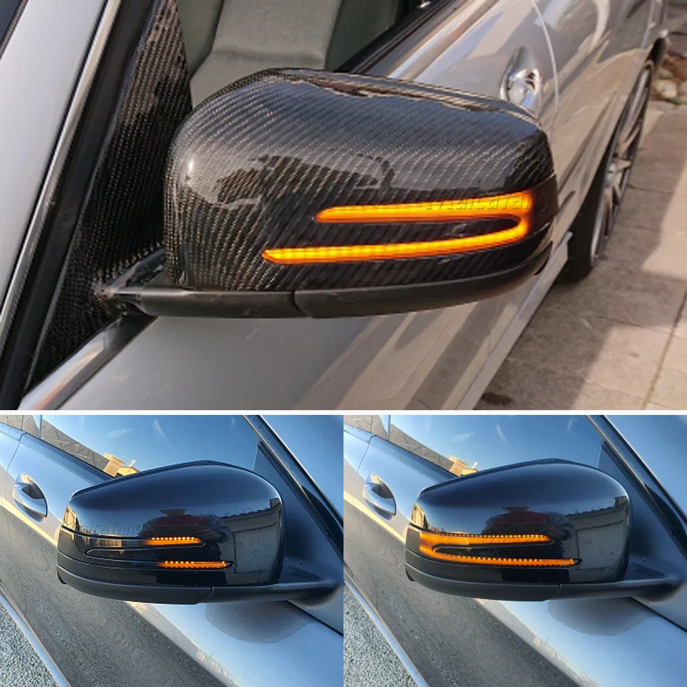 2 Stück Dynamische Blinkleuchte LED-Seiten-Spiegelanzeige für Mercedes Benz W204 CLA A B C E S GLA GLK CLS Klasse W176 W212 – Detail 16