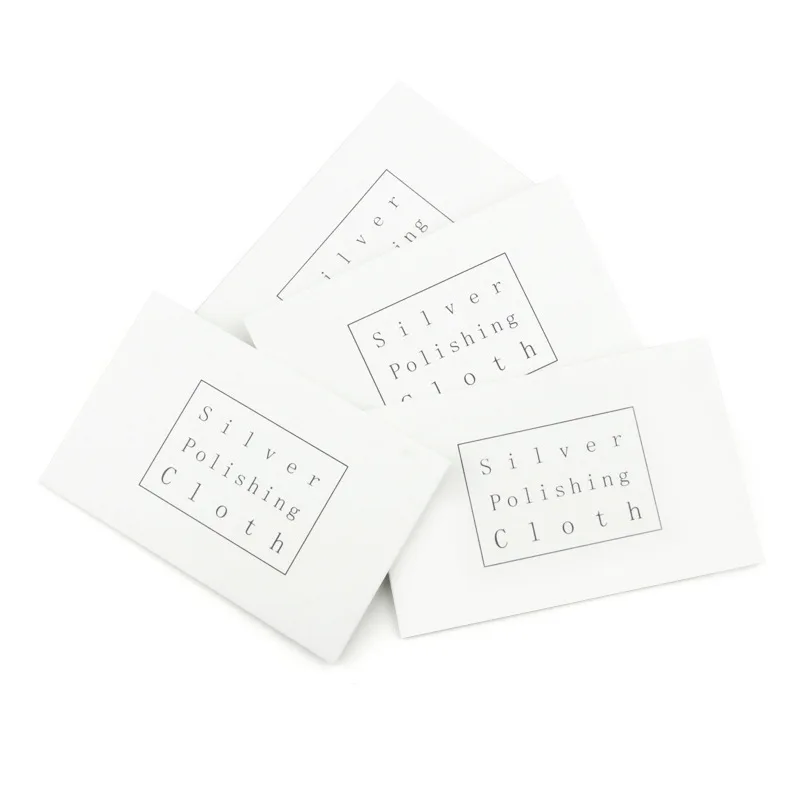 Paño de limpieza de Color blanco y plata de ley, paño de limpieza suave pulido de oro y plata para herramientas de joyería, 11x6,8 cm, 10 Uds.