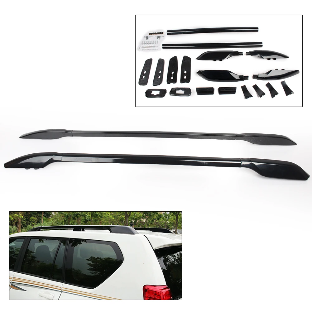 

Car Roof Rack Rail Side Luggage Carrier Bars For Toyota Land Cruiser Prado FJ150 2010 2011 2012 2013 2014 2015 2016 2017 2018