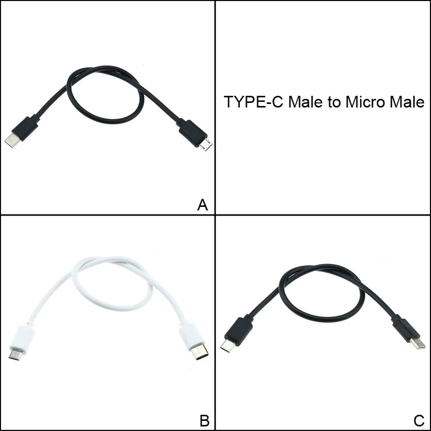 

Type C Usb-c To for Micro Usb Cable For Huawei Micro B Usb Type C Cord Male To Male Compatible For Xiaomi