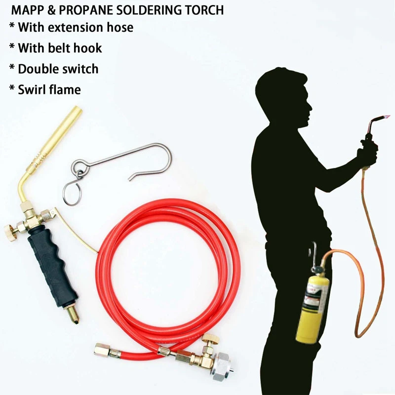 Chalumeau à souder avec tuyau de 1.6M, MAPP, Propane
