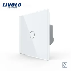 Livolo EU Standard, Door Bell Switch, Crystal Glass Switch Panel, 220~250V Touch Screen Door Bell Switch,VL-C701B-11/12/13/15