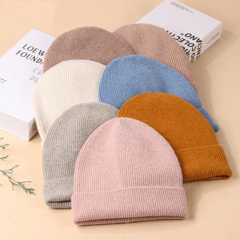 

VISROVER 9 Colorway Unisex Solid Wool Fur Woman Winter Hat Best Matched Soft Autumn Bonnet Woman Warm Skullies Gift Wholesales