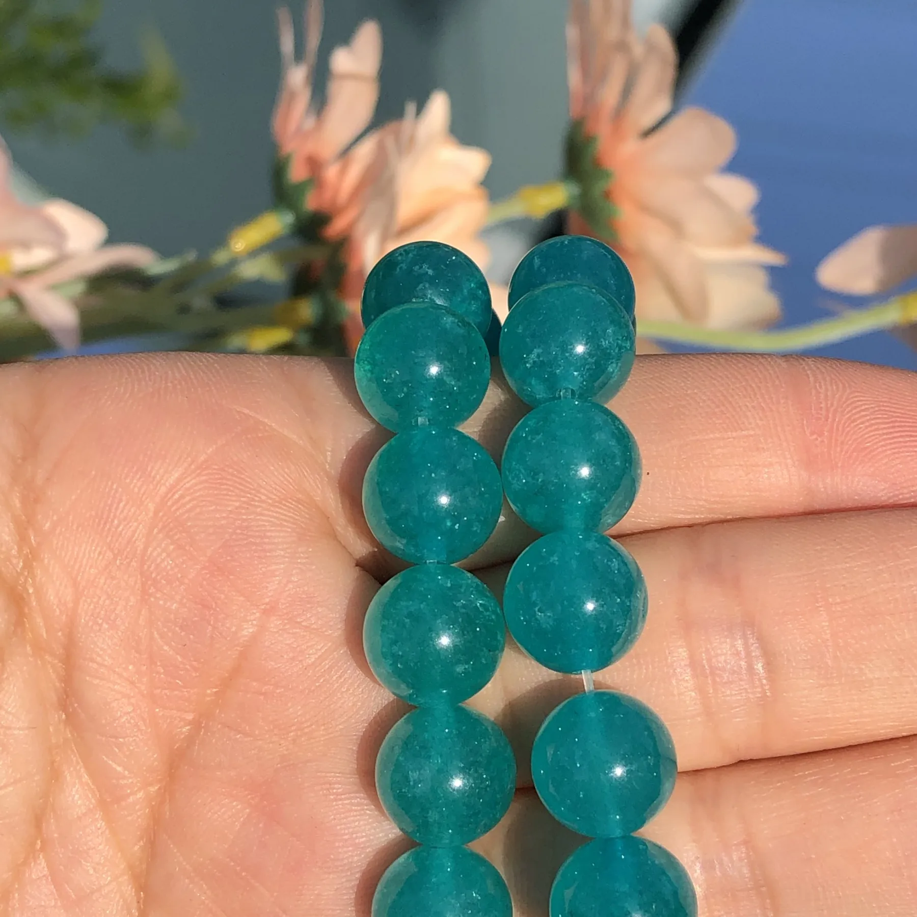 AAA Natural Stone Malachite Green Chalcedony Jades Beads Mineral Loose Spacer Beads For Jewelry Making DIY Bracelet Necklace