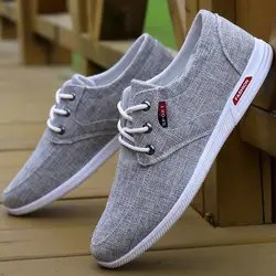 2021 Breathable canvas shoes men lace up flat casual shoes loafers men shoes mens trainers men casual shoes