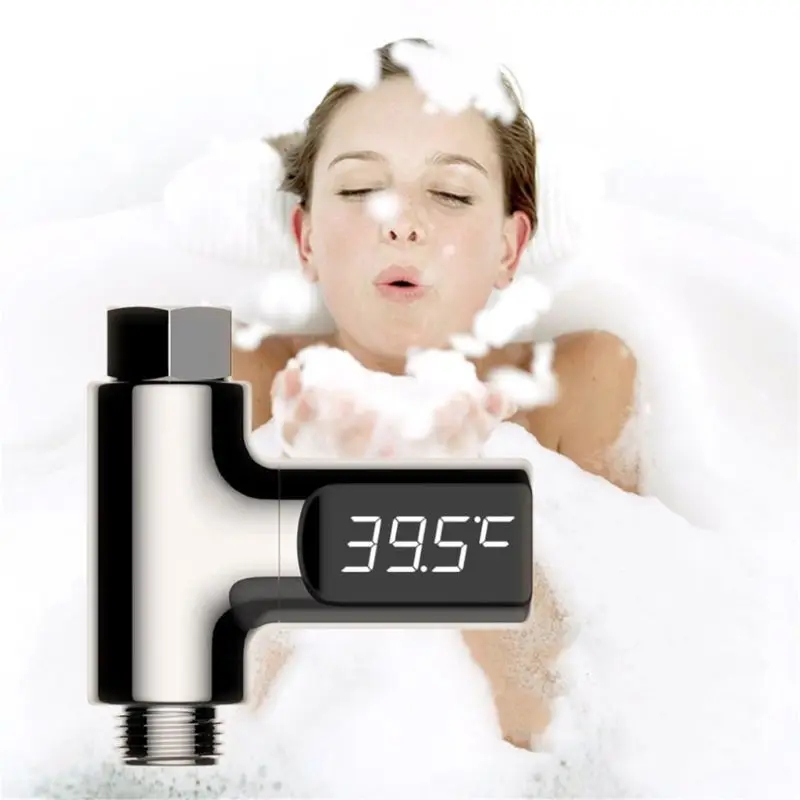 360 Degree Rotatable LED Display Home Shower Thermometer Anti-leaking Baby Showering Water Generator Temperature