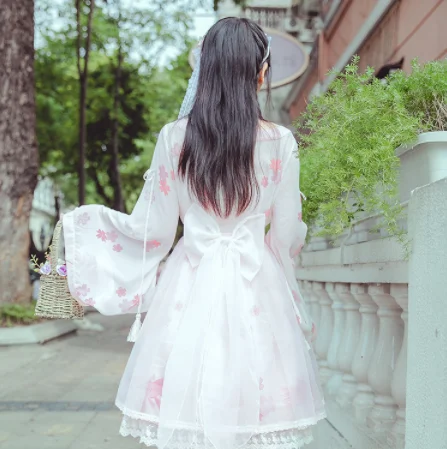 귀여운 소녀 고딕 중국 스타일 빈티지 스위트 로리타 드레스, 귀여운 자수 인쇄, 나비 매듭 빅토리아 드레스