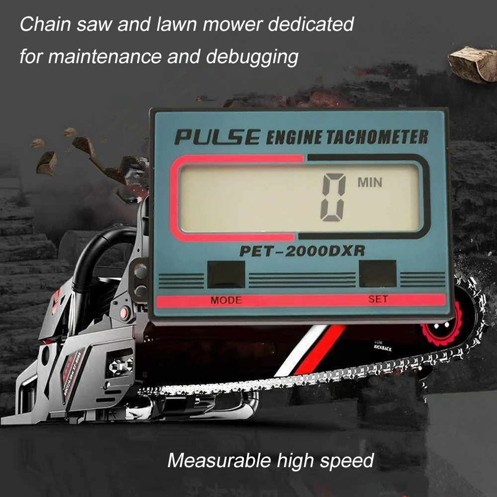 Car Engine Tachometer Handheld Digital Induction Chain Saw Tachometer for Chainsaw Lawnmowers Gasoline Engine Timed in Minutes