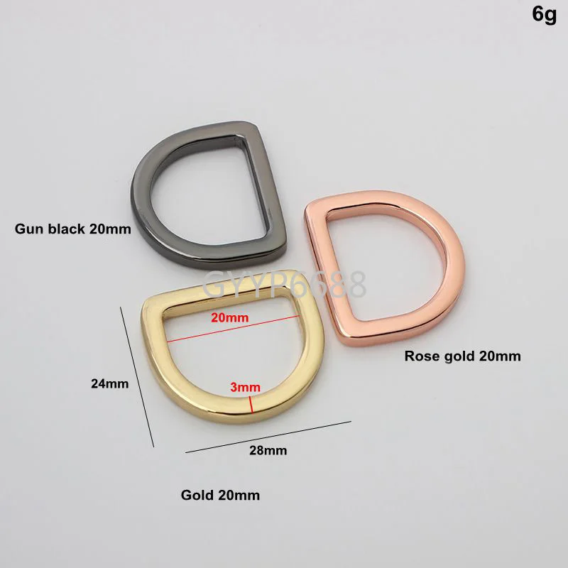 10-30-100pcs 6 colors 3.0*28*20mm closed tabular d-ring for chain bag shoulderbag hardware purse accessories