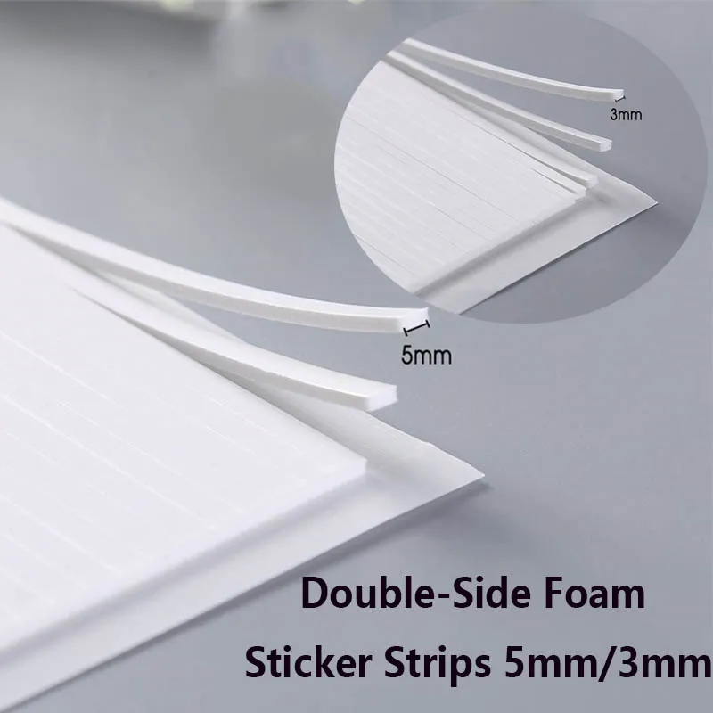 

5mm/3mm Width Double-sided 3D Foam Strips Adhesives Magic Sticker for DIY Shaker Cards Making Scrapbooking Paper Crafts Supplie