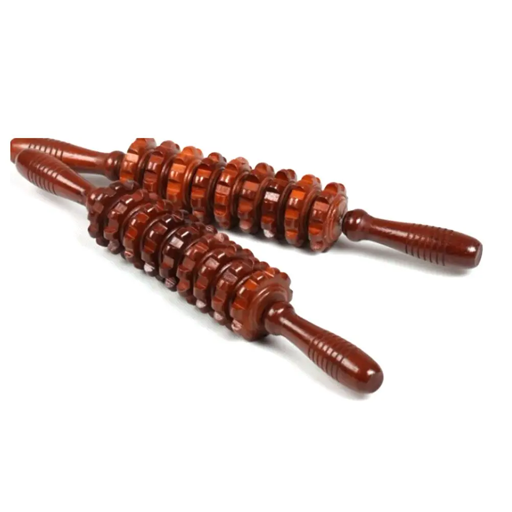 1 Uds. Rodillo de ejercicio de madera, deporte, lesiones, cuerpo, pierna, gatillo, punto, rodillo muscular, varilla de masaje, cuidado de la salud, venta al por mayor 2 colores