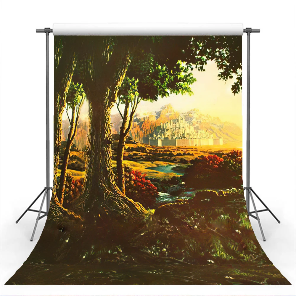 

Hand Painting Sunset Castle Backdrop Adult Kids Photography Oil Abstract Background Forest Wild Artistic Portrait Photostudio