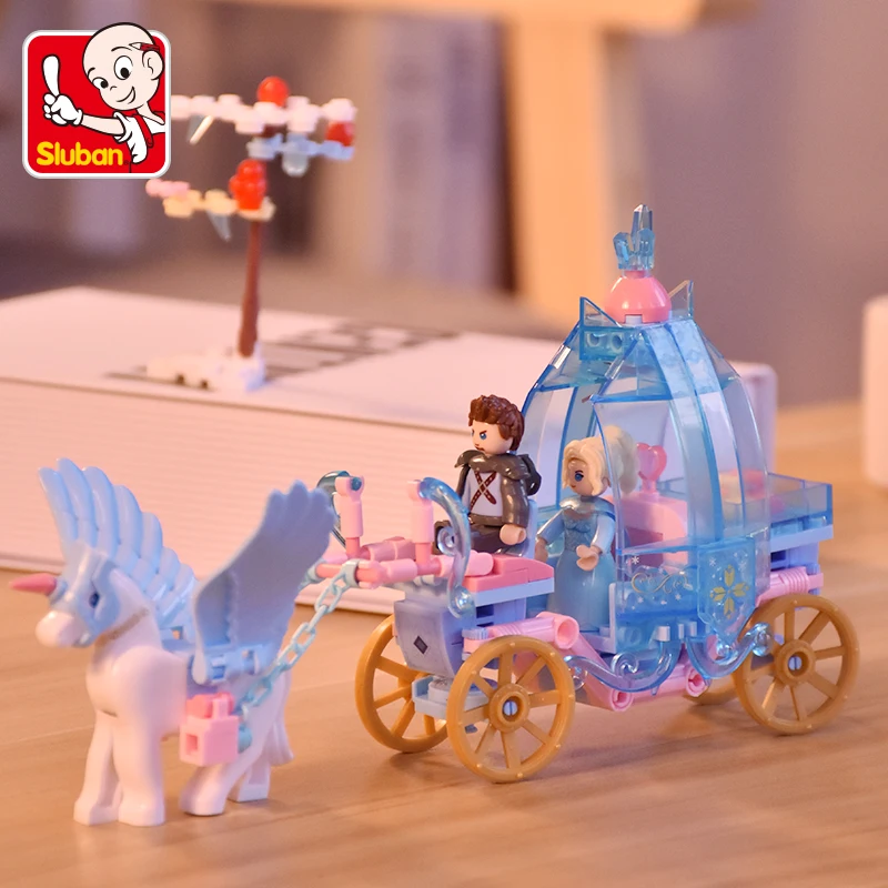 191Pcs Friends Ice and Snow Horse Carriage Building Blocks Sets Birthday Present DIY Creative Bricks Educational Toys for Girls