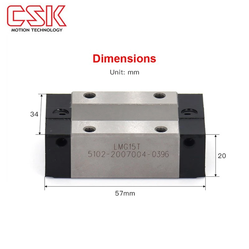 original Taiwan CSK linear guide block LMG15T Slider Linear Guideway Carriage for CO2 Laser Engraving Cutting Machine