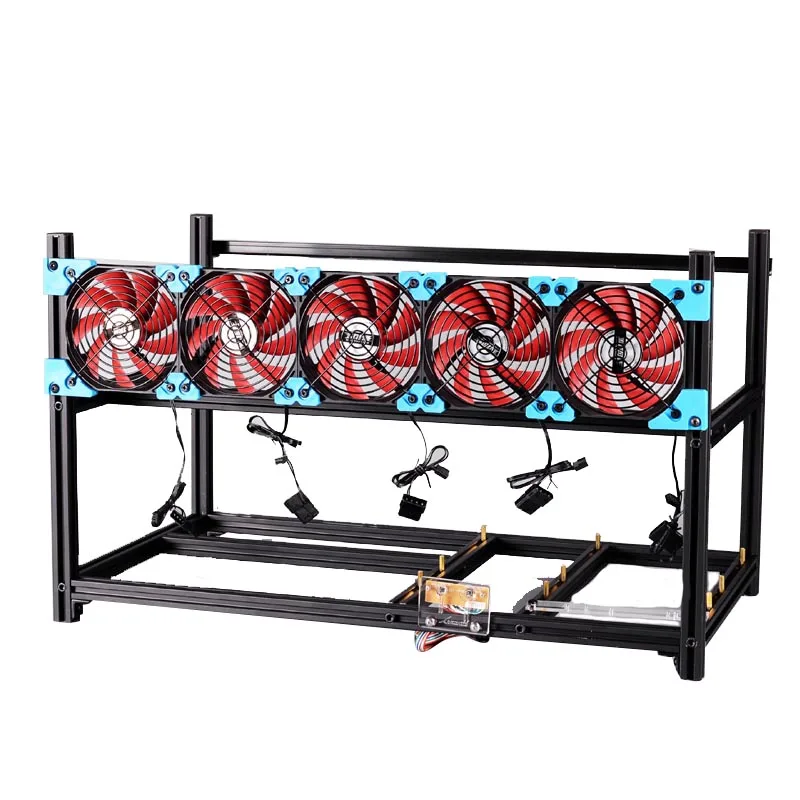 6 GPU 8 GPU Multi-Graphics Card Chassis Frame All-Aluminum Graphics Card Rack Can Be Superimposed On The Open Server Box