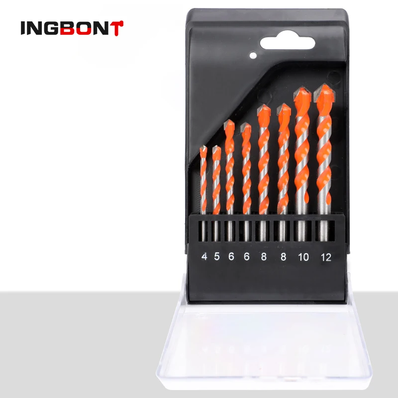 INGBONT صلابة عالية متعددة الوظائف الزجاج مثقاب الخشب معدن الفولاذ المقاوم للصدأ الاسمنت جدار الحفر اليد الكهربائية سبيكة الصلب الحفر