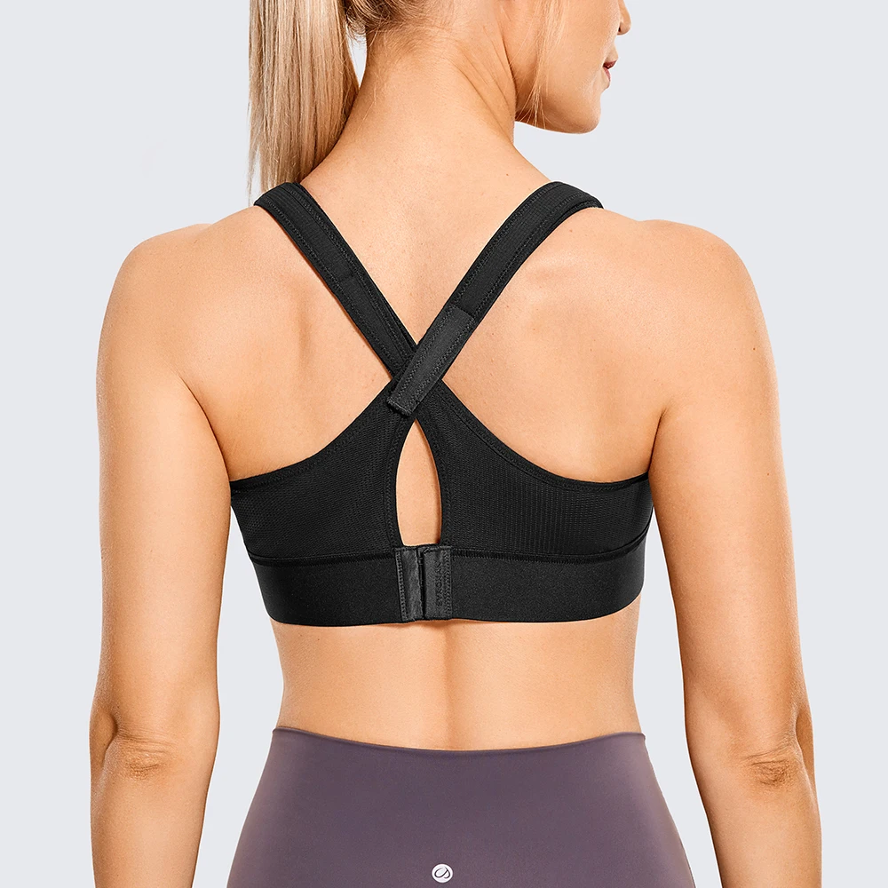 Soutien-gorge de sport à bretelles réglables pour femme, soutien-gorge d'entraînement rembourré sans fil, impact élevé, fermeture éclair avant