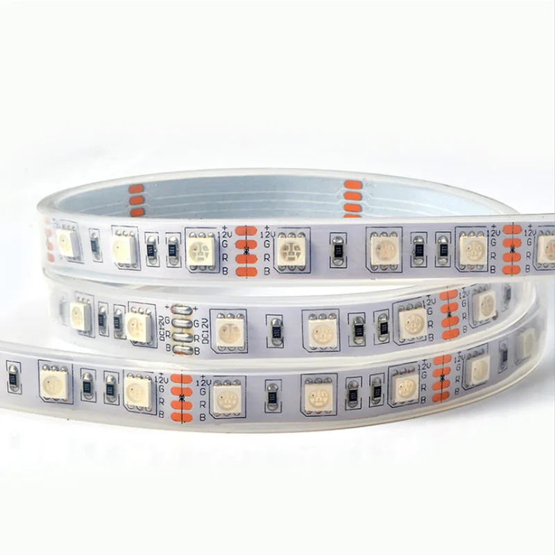 DC12V 24V Led Strip Rgb SMD5050 Waterdichte 5M Flexibele Zwart/Wit Pcb Rgb Led Strip Licht Tape diode Lint Tv Backlight